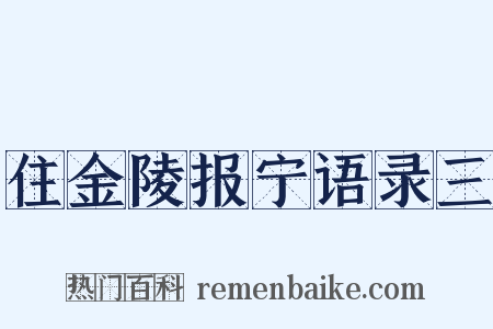 住金陵报宁语录三是什么意思的图片
